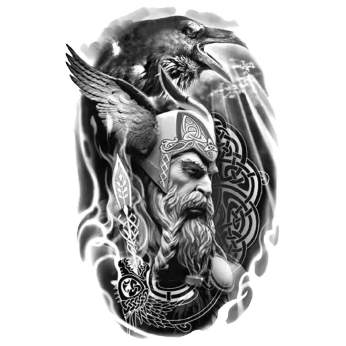 Kuzey Bilgesi Figürlü Orta Boy Geçici Dövme G299 MyTattoo
