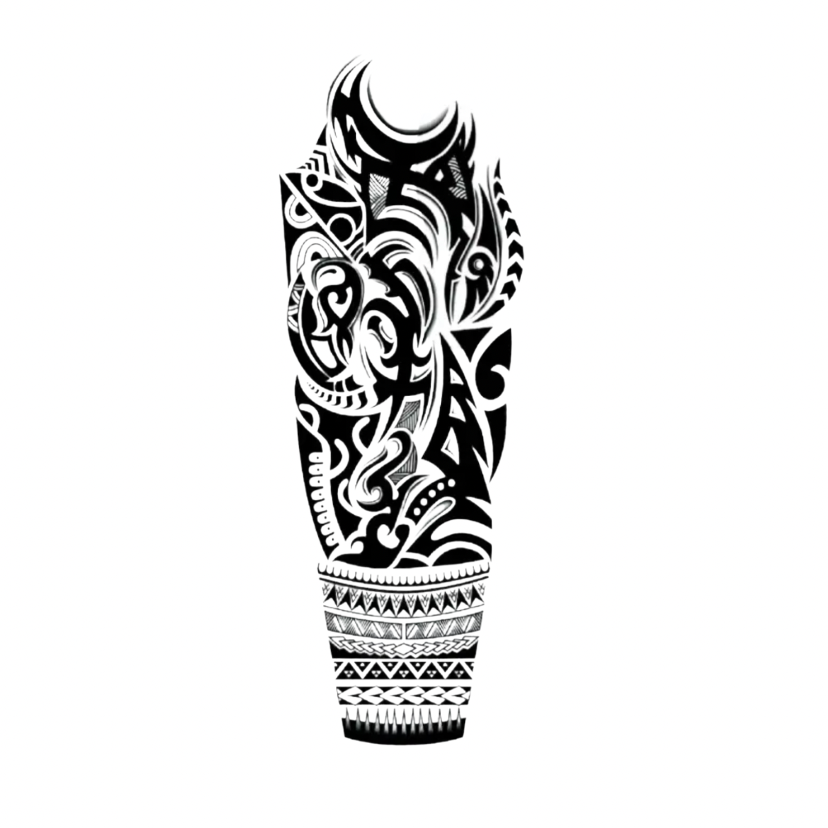 Tribal Dalga Figürlü Kol Kaplama Geçici Dövme G280 MyTattoo