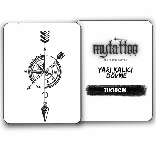Pusula Figürlü Orta Boy Yarı Kalıcı Dövme MY202 MyTattoo