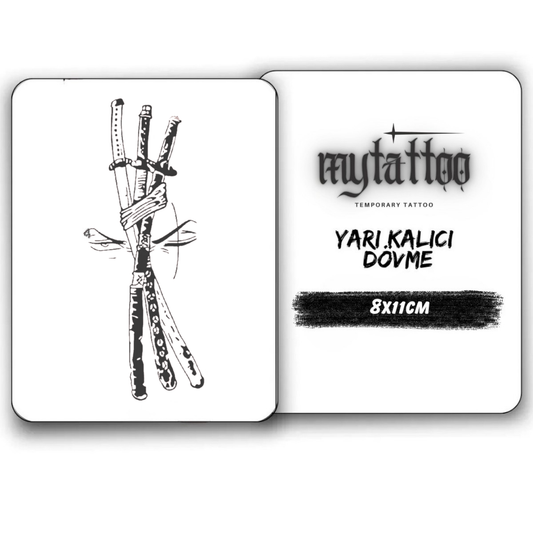 Samurai Kılıcı Figürlü Küçük Boy Yarı Kalıcı Dövme-MY34 MyTattoo