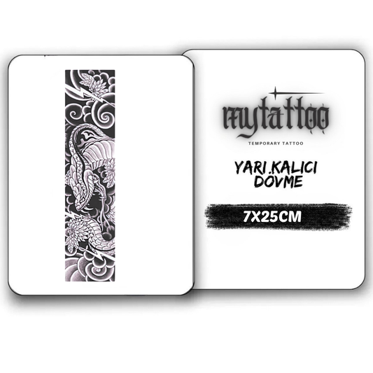 Kobra&Dalga Figürlü Şerit Yarı Kalıcı Dövme-MY102 MyTattoo