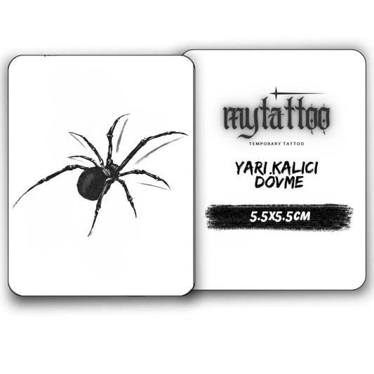 3D Örümcek Figürlü Minimal Yarı Kalıcı Dövme MY231 MyTattoo