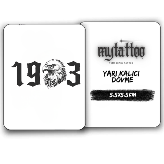 1903 Beşiktaş Figürlü Minimal Yarı Kalıcı Dövme MY232 MyTattoo