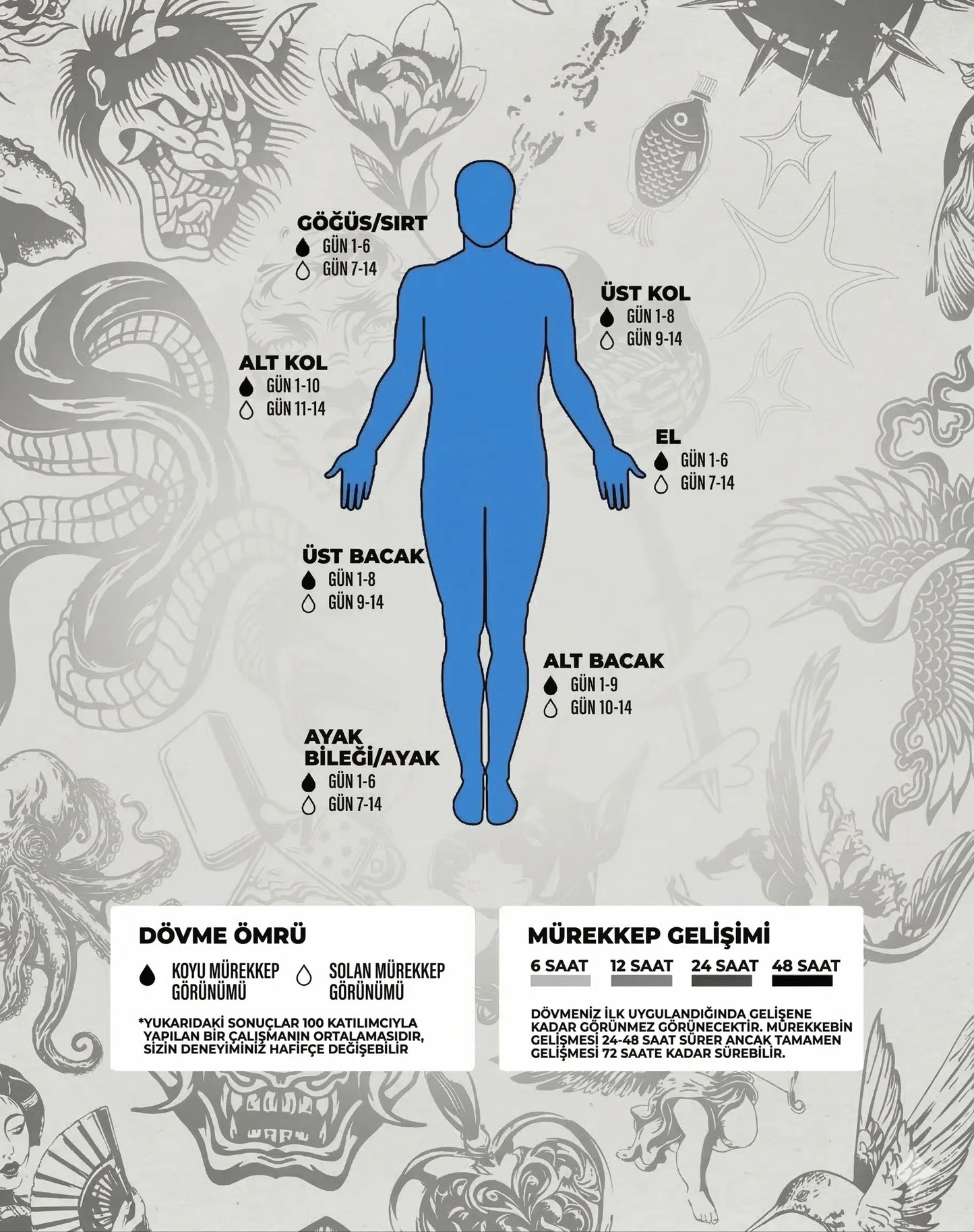 Zehirli İğne Minimal Boy Yarı Kalıcı Dövme MY252 MyTattoo